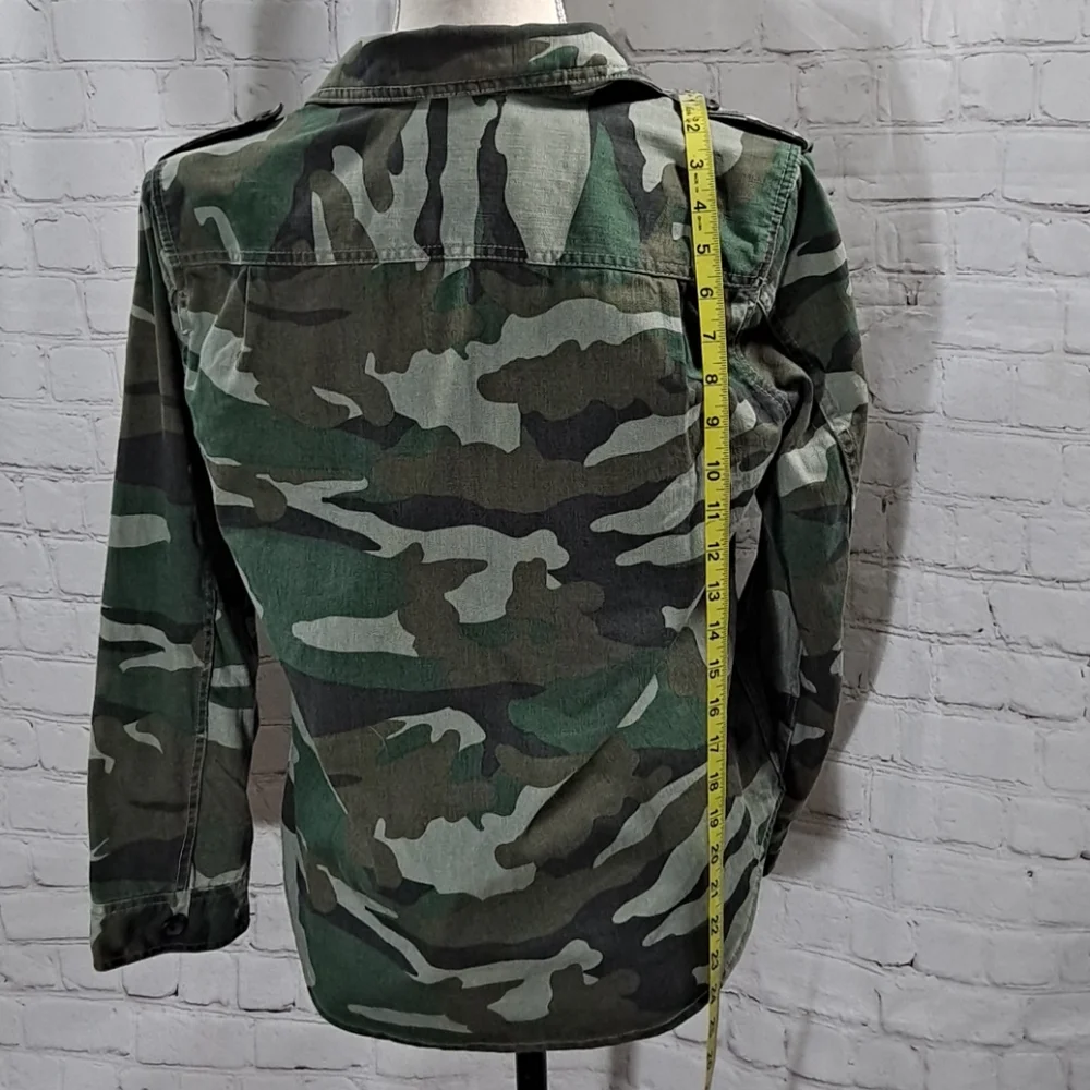 J. Crew Green Camouflage Utility Shirt Jacket